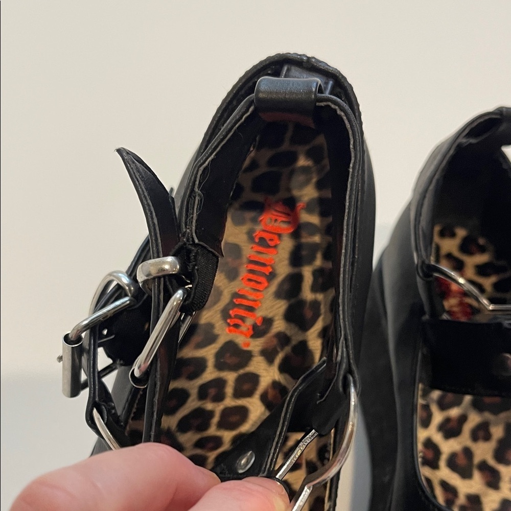 Demonia Sprite-02 Mary Jane Black Platform Buckle Shoes - Picture 8 of 10